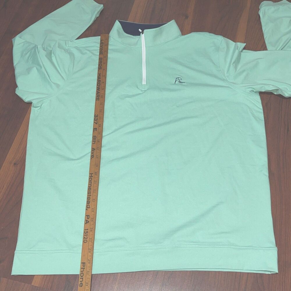 Rhoback Green Mint  1/4 Zip Long Sleeve Collared Golf Polo Shirt XXL Nylon Blend - Picture 5 of 7